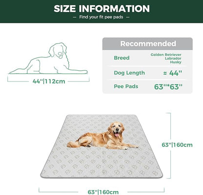 FXW Washable Pee Pads for Dogs, Puppy Pads with Super Absorbent, Specifically Designed for FXW Rollick/Homeplus 24inch 8 Panels Dog Playpen, 63" Square, Khaki, 1 Pack