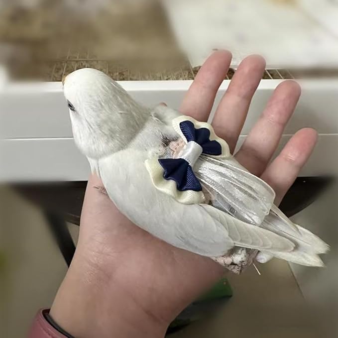Bird Diaper Cockatiel Clothes Flight Suite, Reusable Parrot Nappy with Waterproof Inner Layer, Cute Pigeon Pants Urine Wet Suit Costume for Conure Macaw (Blue C,Pigeon)