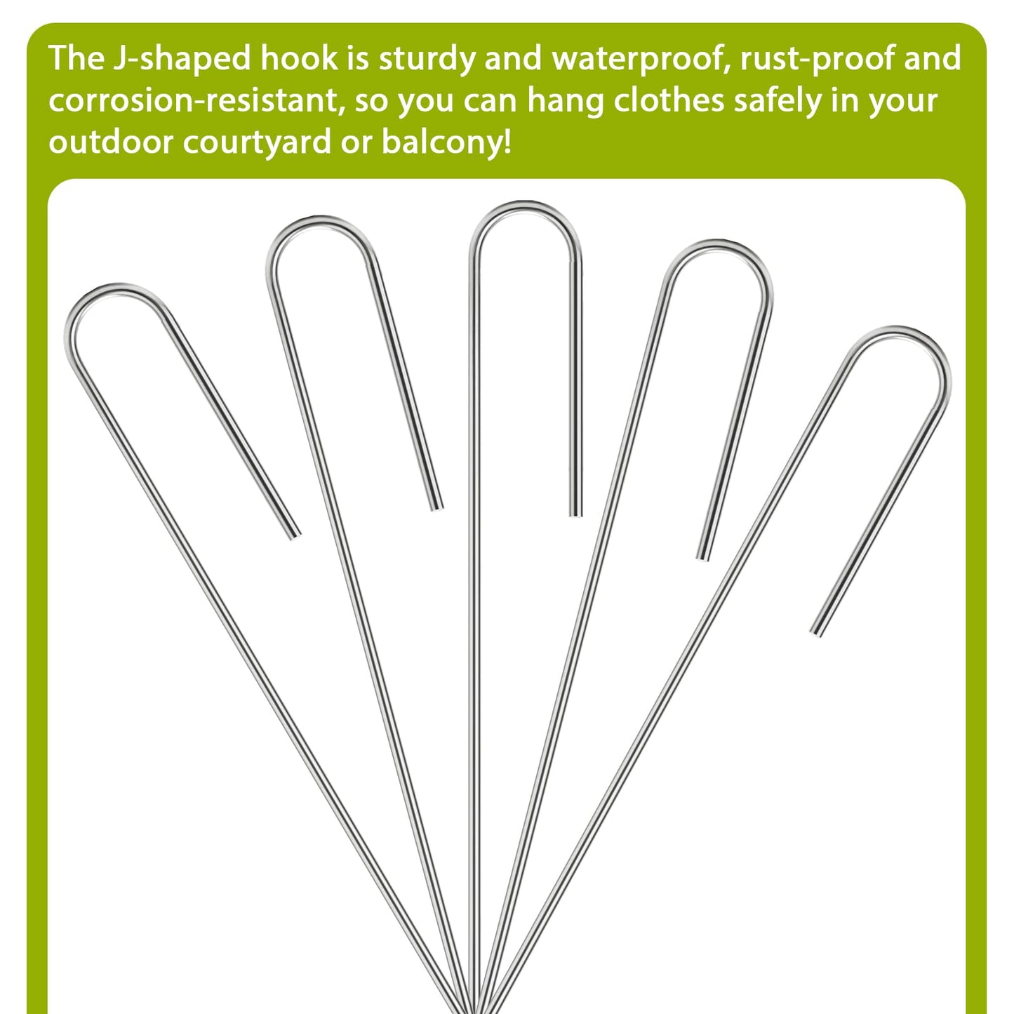 Odowalker 150 Pcs Irrigation Drip Tubing Landscape Staples, 5 Inch J Shape Garden Stakes, Loop Stake, Lawn Pins, Landscape Irrigation Stakes for Drip Tubing (Hold up to 1/2" Drip Tubing)