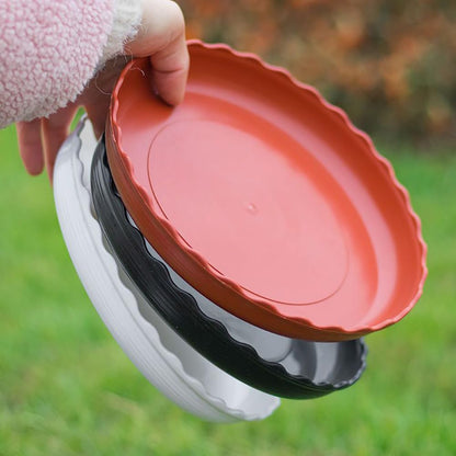 UUYYEO 10 Pcs Plastic Round Plant Saucers Flower Pot Drip Trays Flower Pot Base Plate Trays for Garden Indoor Outdoor L