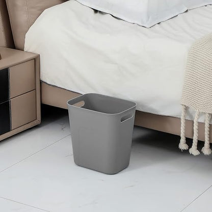 UUJOLY Plastic Small Trash Can Wastebasket, Garbage Container Basket for Bathrooms, Laundry Room, Kitchens, Offices, Kids Rooms, Dorms, 3.5 Gallon, Grey, 3 Pack