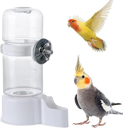 Automatic Pet Bird Water Feeder, Water Dispenser for Cage, Bird Cage Suspended Automatic Pet Water Feeder, Parrot Feeders for Parakeet Budgie Cockatiel Lovebirds Canary Finch