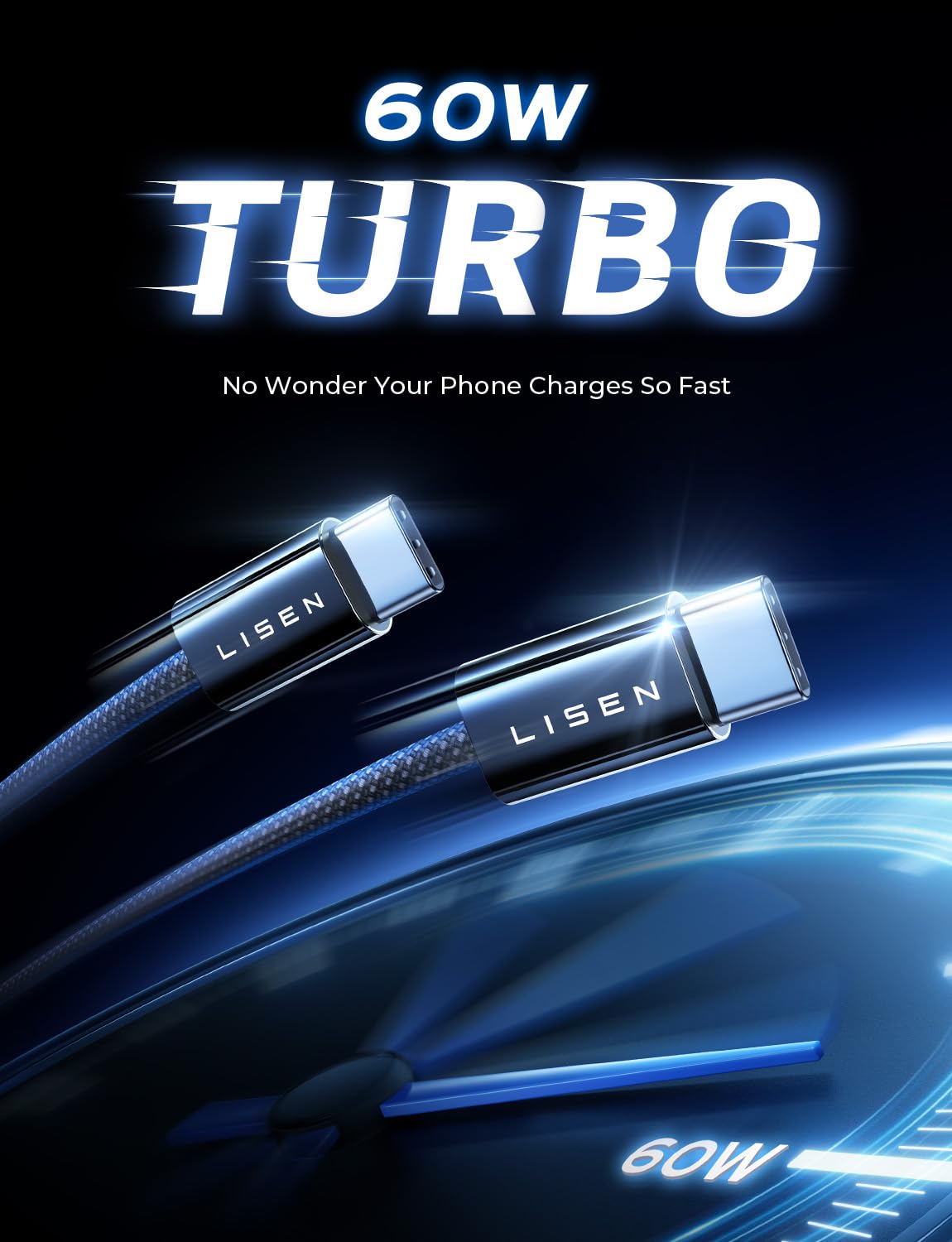 LISEN for iPhone 16 15 USB C to USB C Fast Charging, 60W USB C Cable Type C Fast Charging Cable for iPhone 16 15,Samsung Galaxy S25 Ultra Plus S24 S23 iPad Pro 13 12.9inch, iPad Air 5,White 3Pack 6FT
