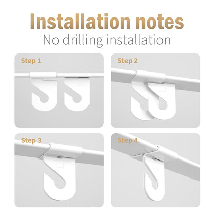 60 Pairs Drop Ceiling Hooks for Hanging Classroom Ceiling Clips Classroom & Ceiling Hanging Hook,White Enamel Finish Heavy Duty T Bar Clips,High Strength Aluminum Hold up to 20 lbs, 1" W x 1½" H