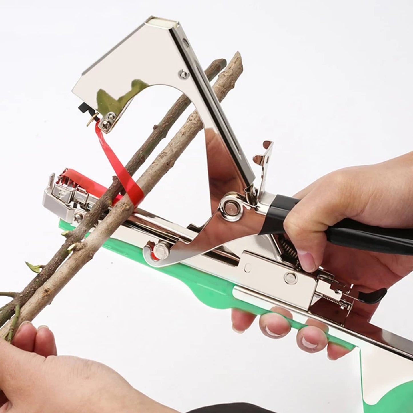 TOGETDREAM Plant Tying Machine Gardening Plant Vine Tying Tool with 20 Rolls of Tapes+10000pcs Staples, for Vegetable Grape Cucumber Tomato Flower and Pepper