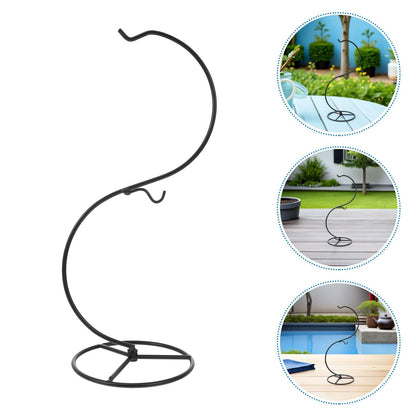 VOSAREA 2pcs Glass Globe Holder Hanging Stand, S-shaped Iron Wire Display Rack for Terrariums, Air Plants, and Seasonal Ornaments, 14x34.2cm, Home and Wedding Decoration