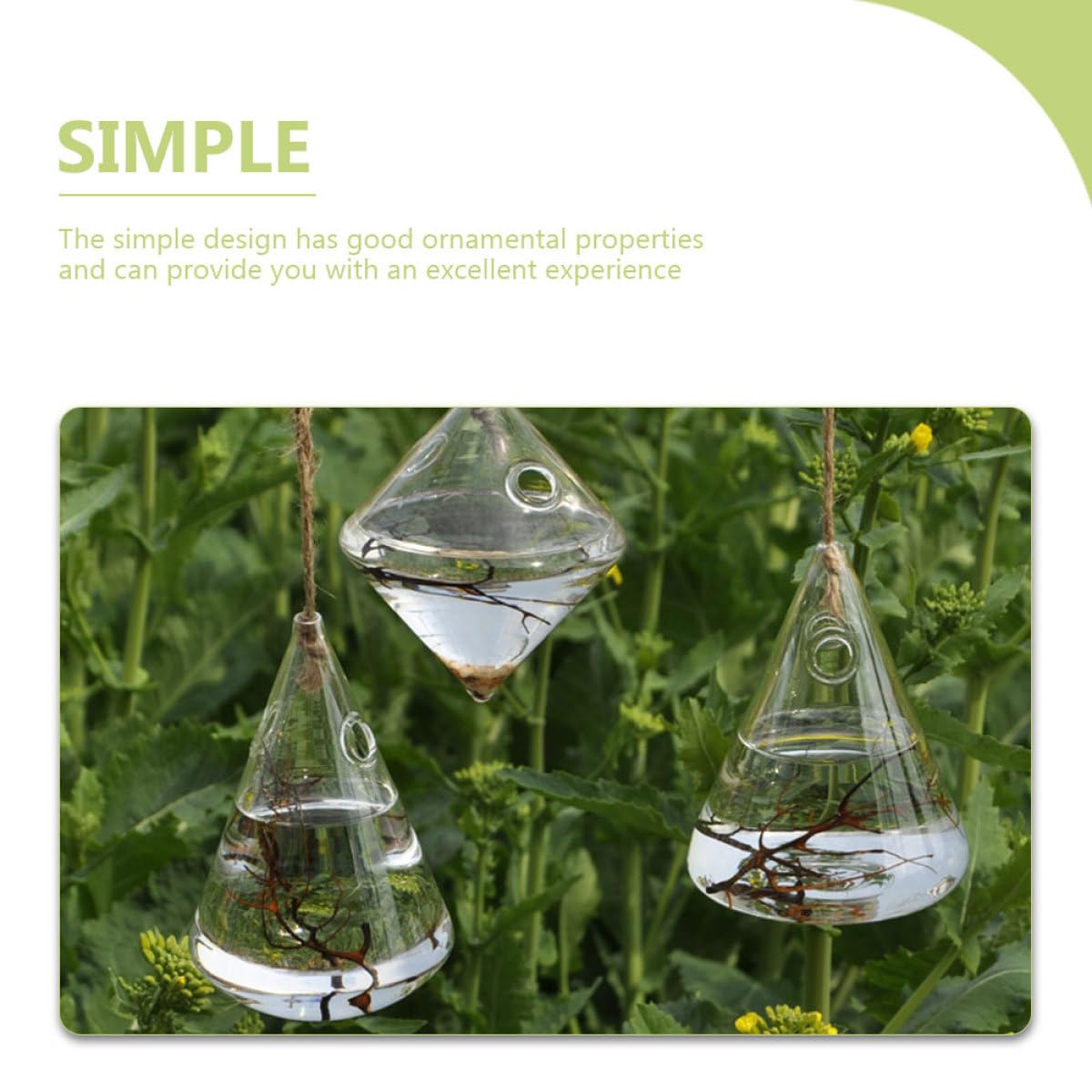 Unomor Geometric Glass Wall Hanging Vase Set of 3, Hydroponic Planter Bottles for Indoor Home Décor, Terrarium Glass Plant Containers for Living Room and Office