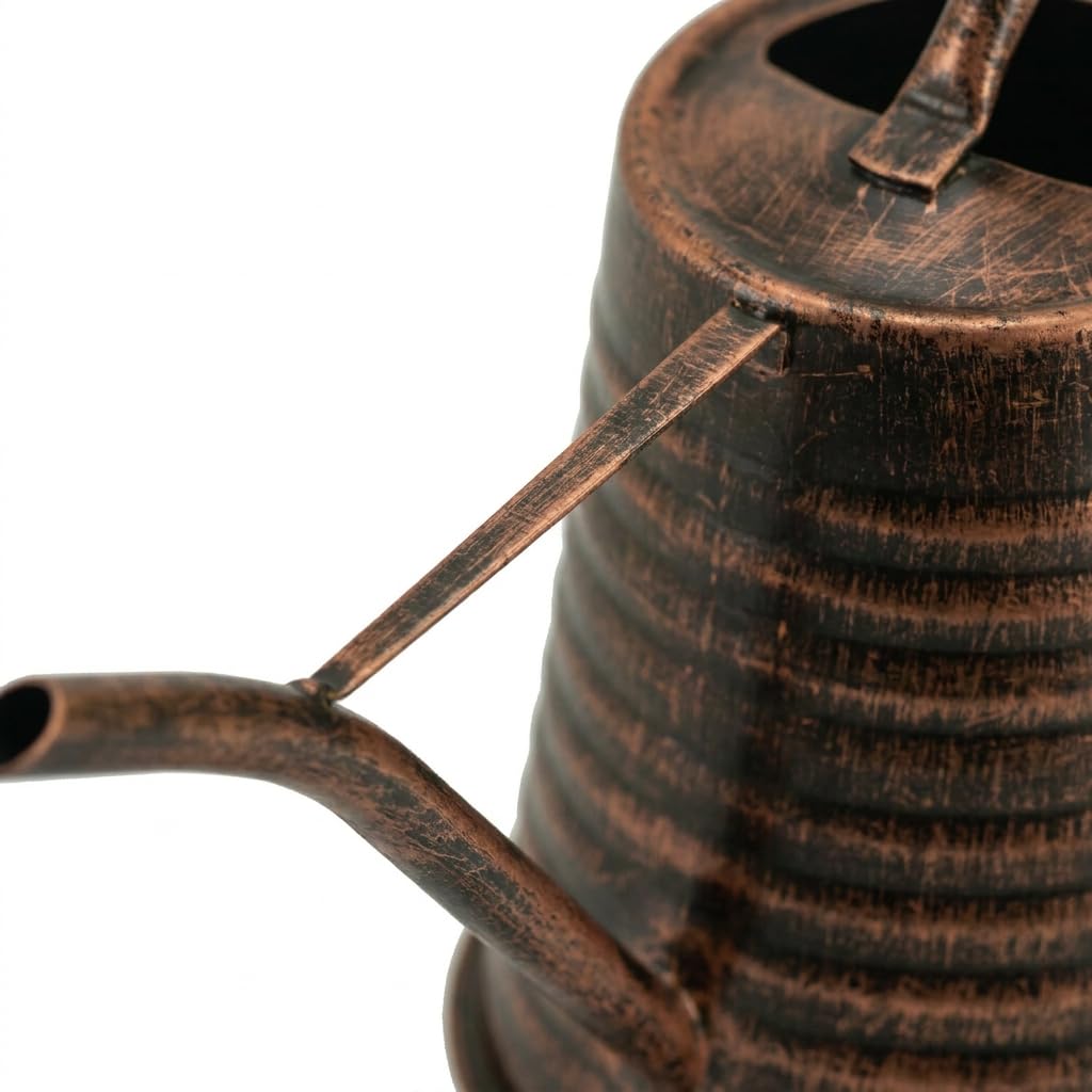 HORTICAN Small Watering Can, 0.3 Gallon/34oz., Copper, Galvanized, Indoor Water Can, Metal Watering Can with Long Spout, Plant Water Can for Indoor Plants