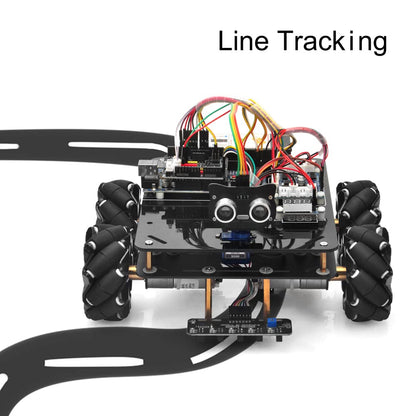 OSOYOO Omni-directinal Mecanum Wheels Robotic Car Kit for Arduino Mega2560 Metal Chassis DC Motor DIY STEM Remote Controlled Educational Mechanical DIY Coding