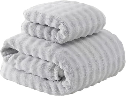 Dog Drying Towel, Soft Towels for Drying Dog Large, 2pcs Extra Thick Absorbent Microfiber Bath Towels for Dogs, Cats, Puppy, Pets (Grey)