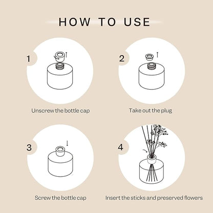 Cocorrína Premium Reed Diffuser Set with Preserved Baby's Breath & Cotton Stick Coconut Lime | 6.7oz Scent Fragrance Oil Diffuser for Bedroom Bathroom Home Décor