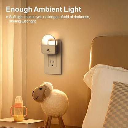 6 Pack Night Light Plug in, LED Nightlights with Smart Dusk to Dawn Nightlight, Plug into Wall Nightlights Suitable for Bedroom, Bathroom, Hallway, Kitchen, Stairs (Warm White)
