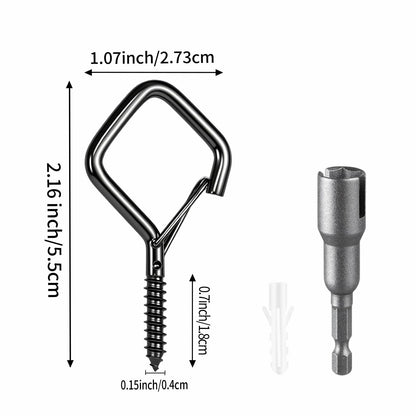 Emiluil 42 PCS Metal Black Eye Screw Hooks for Hanging Heavy Duty.Windproof Ceiling Hooks for Hanging Plants,Cup,Wind Chime,Bird Feeders,Christmas String Lights at Indoor&Outdoor 2.2 Inch