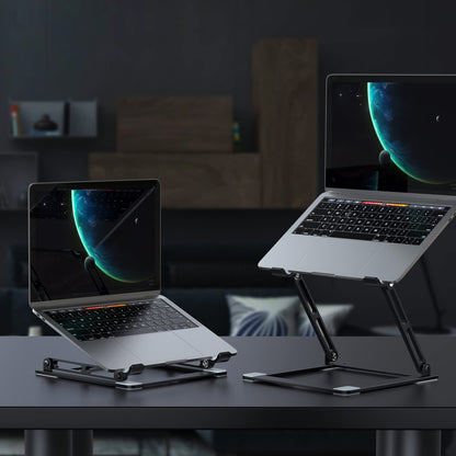 VIGLT Laptop Stand for Desk, Adjustable Laptop Stand Holder Portable Laptop Riser with Multi-Angle Height Adjustable Computer Stand for MacBook Air/Pro and More Notebooks 10-17.3"-Black