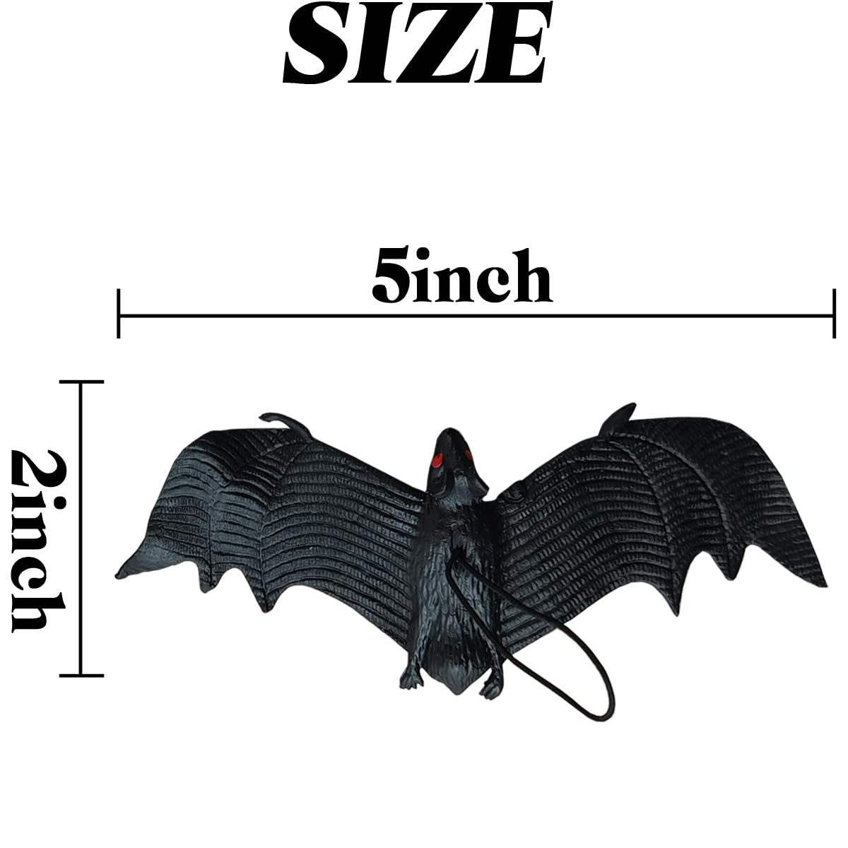 TIHOOD 22PCS Halloween Bats, Rubber Vampire Bats, Hanging Bat for Halloween Party, April Fool's Day, Haunted House