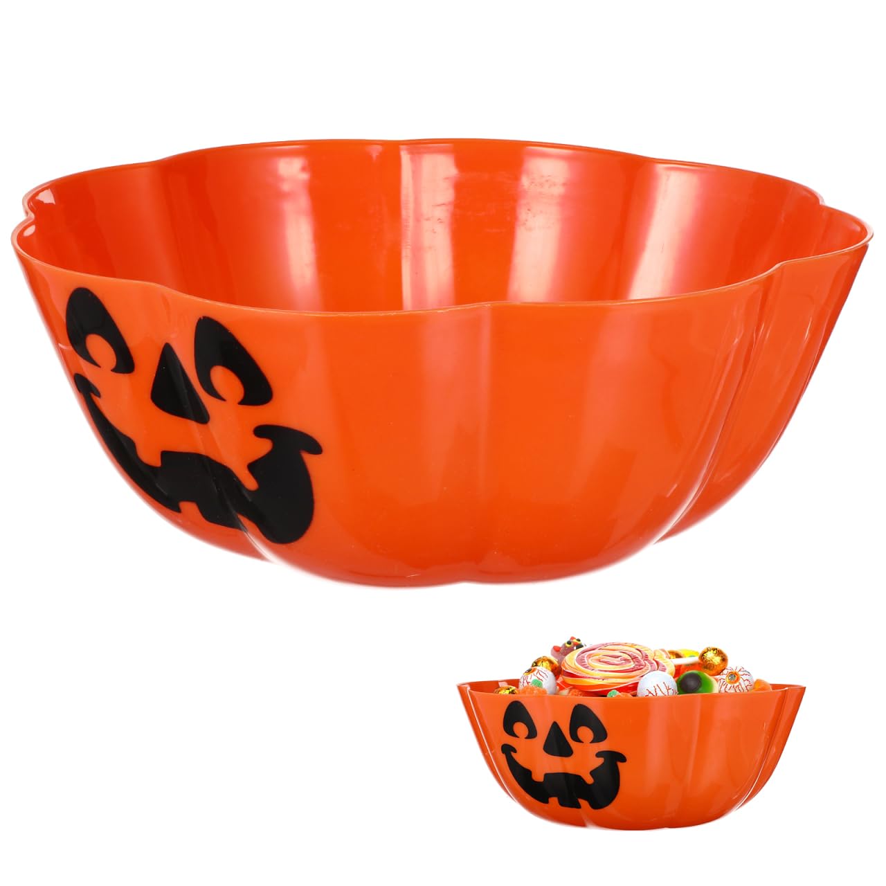 Angoily Halloween Candy Bowl Large Pumpkin Candy Dish Trick or Treat Baskets Spooky Decoration Props Haunted House Horror Party Bar Table Decor