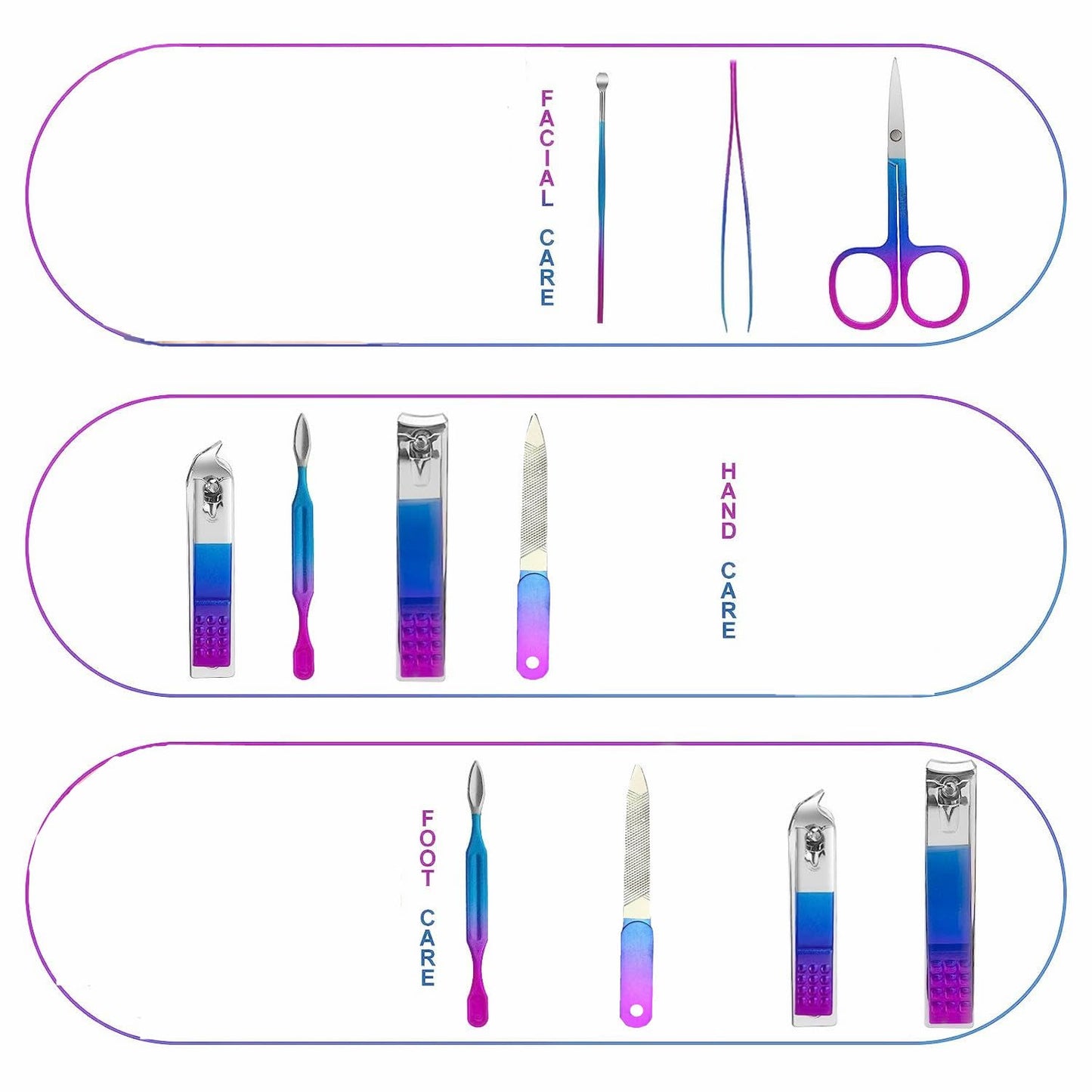 Manicure Set Nail Clipper Set Men Women Nail Clippers Toenail Fingernail Cutters Personal Care Tools Manicure Pedicure Tools with Travel Case Grooming Kit Present for Men Women Family Friends