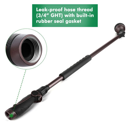 RESTMO 36”Long Watering Wand, 180° Swivel Head Metal Garden Hose Wand with 10 Spray Patterns, 3ft Heavy Duty Hose Nozzle Sprayer with Thumb Flow Control, Ideal to Water Hanging Baskets, Shrubs