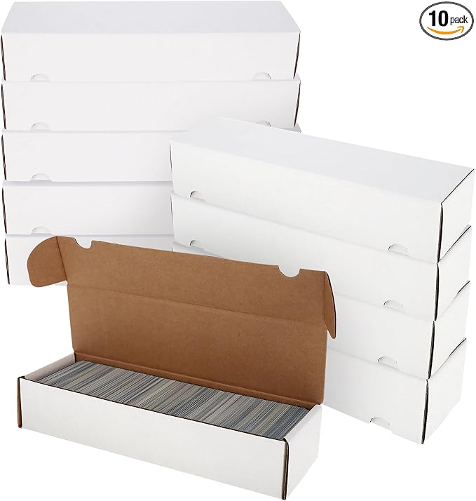 BCW 800ct Trading Card Storage Boxes - 10 Pack | Organizer for Sports Cards, MTG, Pokemon, and Card Games | Assemby Required