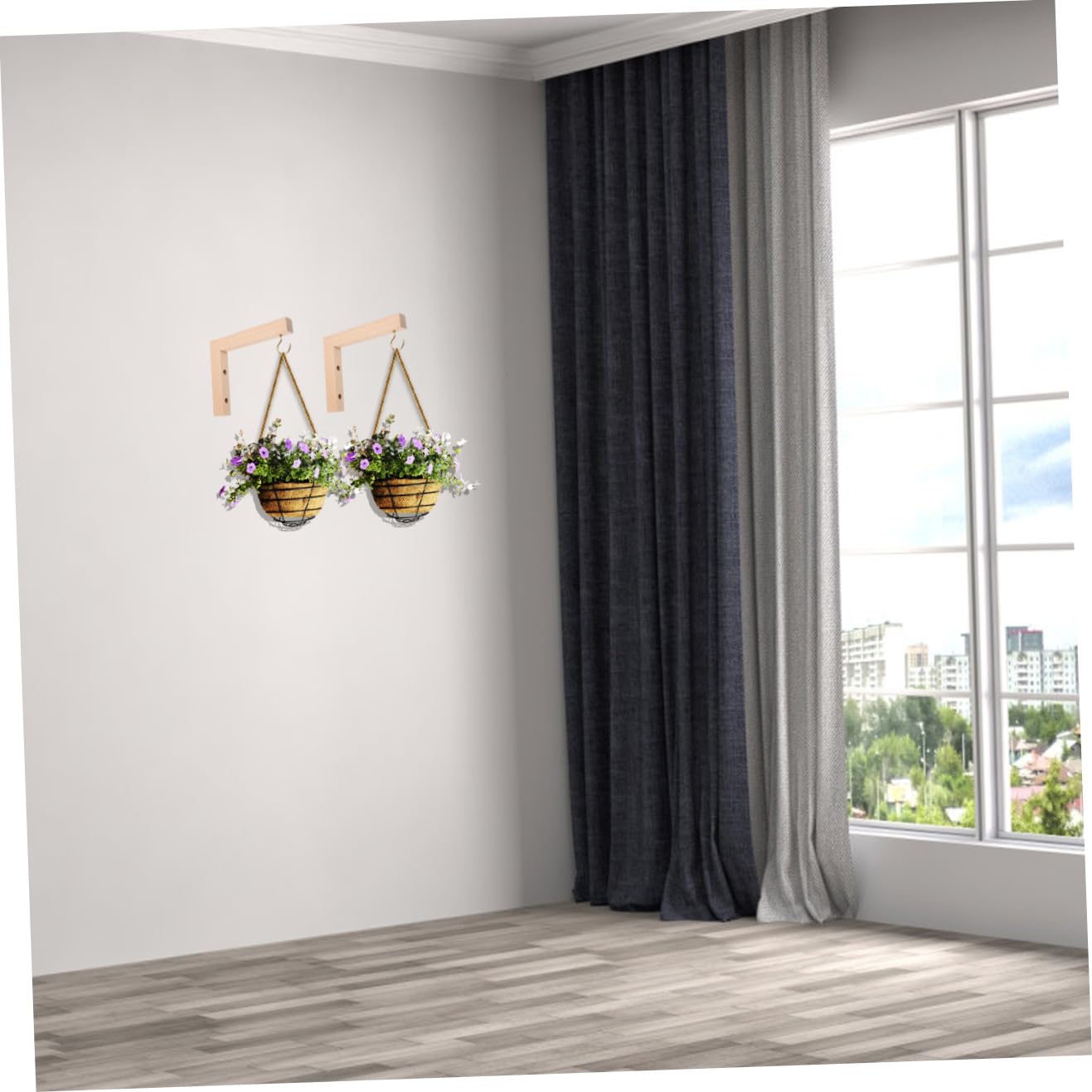 Toddmomy 2pcs Wooden Wall Hooks Plant Hanging Brackets for Bird Feeders and Hanging Baskets Beech Wood Plant Bracket Outdoor Gardening Hook for Lanterns and Wind Chimes