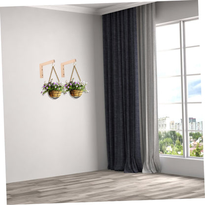 Toddmomy 2pcs Wooden Wall Hooks Plant Hanging Brackets for Bird Feeders and Hanging Baskets Beech Wood Plant Bracket Outdoor Gardening Hook for Lanterns and Wind Chimes