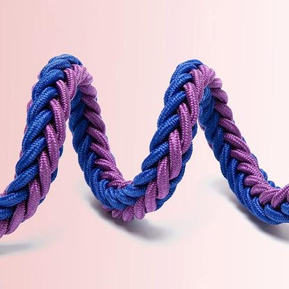 Love Dream Dog Collar and Leash Set, Heavy Duty Nylon Braided Rope Strong 4 FT Dog Leash and Martingale Training Collar for Small Medium Large Dogs Training and Walking (Black & Purple)