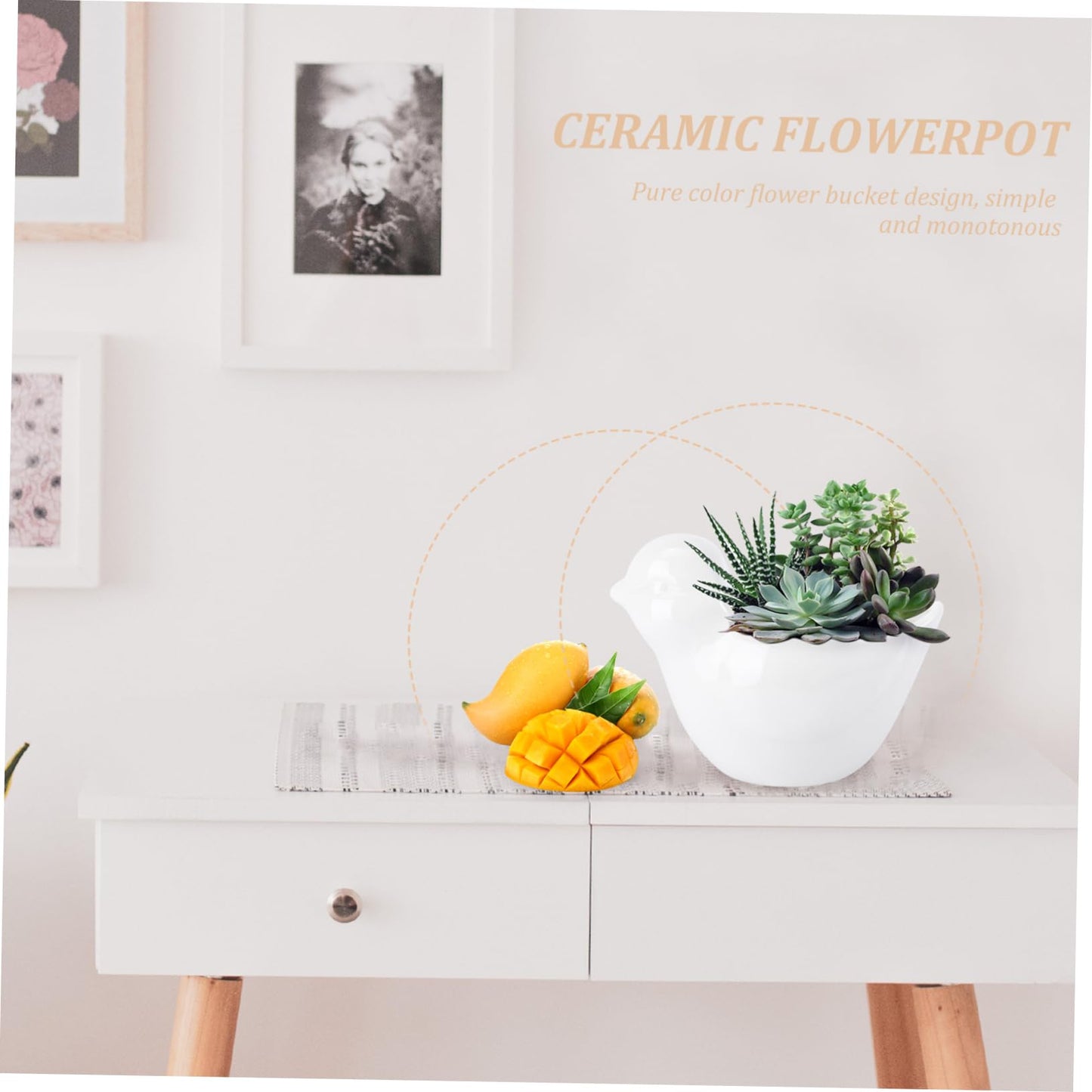 IWOWHERO Bird Flower Pot Ceramic Succulent Planting Container Creative Plant Flowerpot Bird Plant Sitters