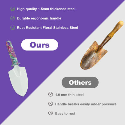 Gardening Gifts for Mom Kit with Purple Flower Print,Garden Hand Tool Set for Women Mothers Day Birthday Gift