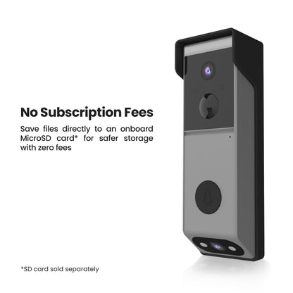 Feit Electric Doorbell Camera, 2.4 GHz WiFi, No Hub, Two-Way Audio, Motion Detection, Night Vision, 1080p HD, Micro SD Card Storage, Wireless Chime Included, Hardwired, CAM/Door/WiFi