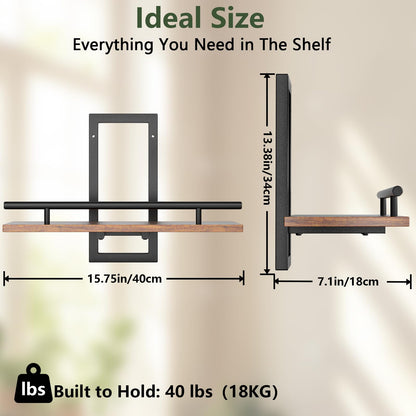 Sbosbo Floating Shelves for Wall, Plant Shelf Indoor, Wall Planters for Indoor Floating Plant Shelves for Bedroom, Living Room, Kitchen, Office, Bathroom Decor (2 Pack) (Black 02, 2)