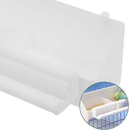 GANAZONO 2pcs Automatic Outdoor Bird Feeder Hanging Bird Seed Tray Anti-Splash Parrot Food Dispenser Suitable for Wild and Parakeets