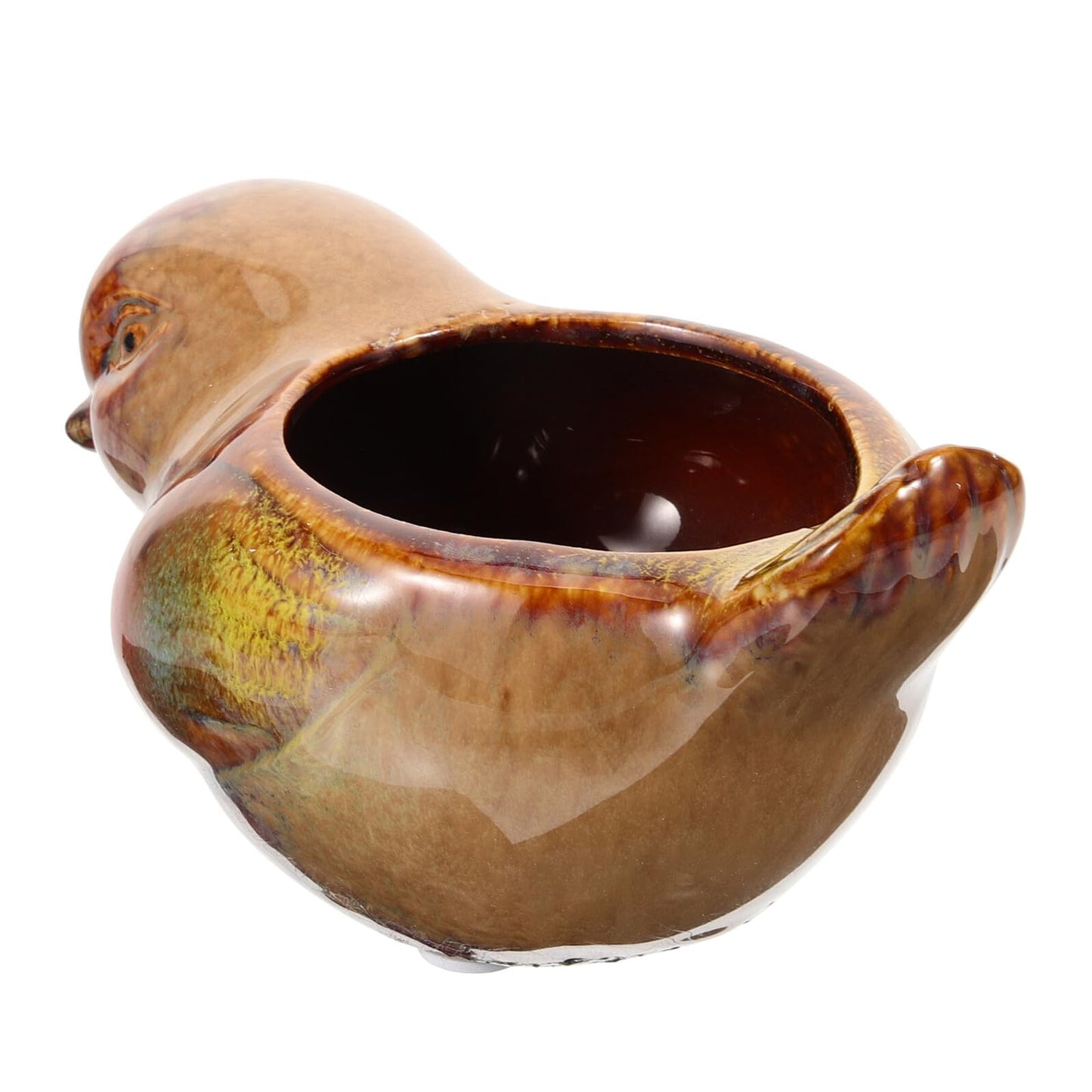 INOOMP Ceramic Succulent Planter Pot Bird Design Indoor and Outdoor Flower Pot Small Size Glazed Ceramic for Succulents and Cacti Decorative Tabletop Planter