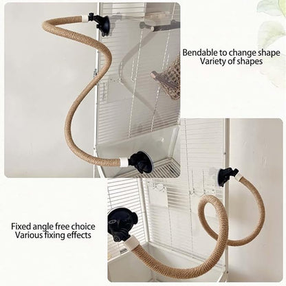 Suction Cup Set for Bird Window/Bath/Car/Travel Perches - Suitable for Small and Medium Bird Parrot Parakeet Cockatiel Conure Budgie Lovebirds