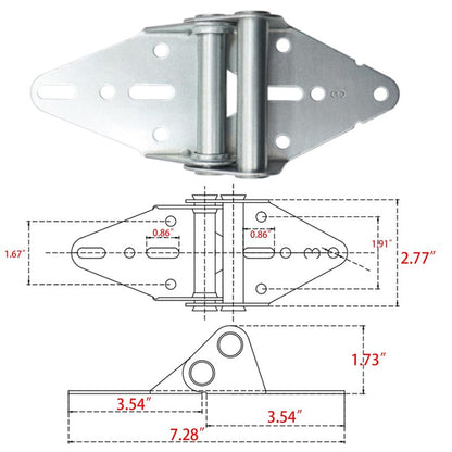 2 Packs Garage Door Hinges #3 with Galvanized Finish - Heavy Duty 14 Gauge Steel, Suitable for Residential/Light Commercial Garage Door Replacement