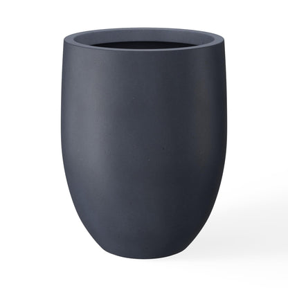 Kante 21.7" H Dark Gray Concrete Tall Planter, Large Outdoor Indoor Decorative Pot with Drainage Hole and Rubber Plug, Modern Round Style for Home and Garden