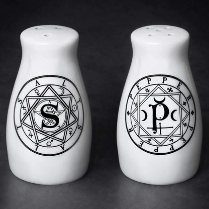 Alchemy Gothic MRSP1 S & P Salt & Pepper Shaker Set White