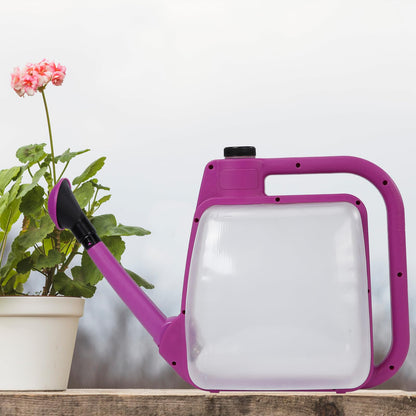 6L-Purple Foldable Watering Can with Rotating Nozzle & Long Spout for Plants, Indoor Outdoor Gardening, Clear Plastic