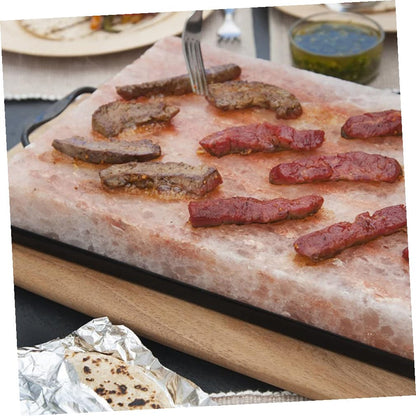 Healifty Enamel Salt Plate Rack Barbecue Roasting Tool Lightweight Kitchen Accessory for Salt Block Grilling and BBQ Trays