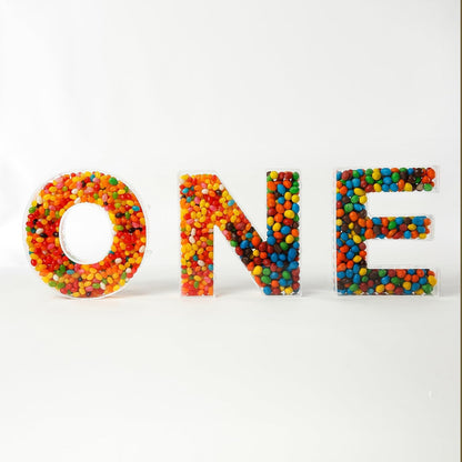 OAEUQ 10-Inch Magnetic Alphabet Candy Jar Refillable Fillable Letters For Candy Tray Reusable Lidded Candy Jar Candy Buffet Container Set (D, 1)