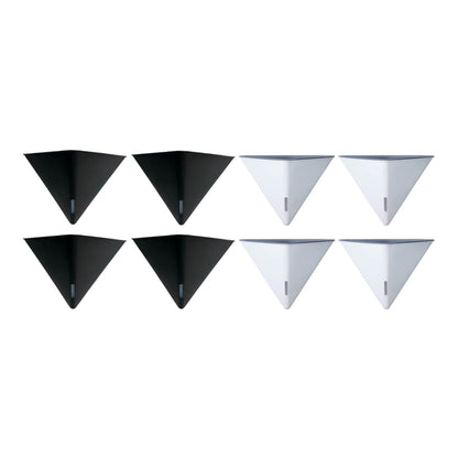 LaLaGreen Bundle - 12" x 4 Pack Black + 12" x 4 Pack White Large Self Watering Geometric Hanging Flower Vase Vessel with Metal Hanger, Modern Stylish Wall Mounted Succulent Pot Holder Decor