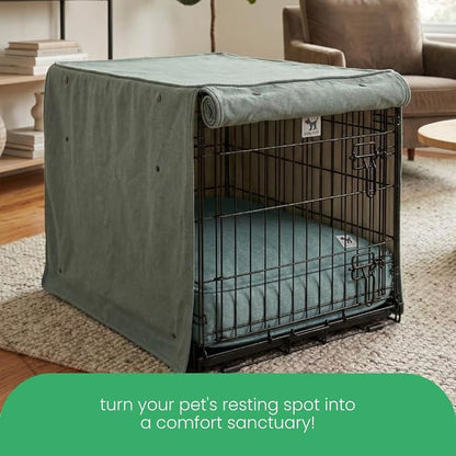 Molly Mutt Quiet Light Dog Crate Cover, GOTS-Certified 100% Organic Cotton Canvas Cover for Dog or Puppy Kennel and Cage, Washable, Free of Harmful Chemicals, X-Large, Fits 42"x28"x31" Crate