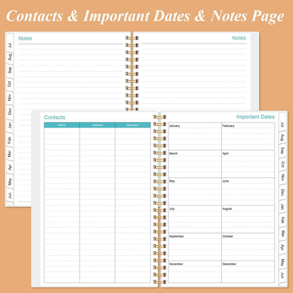 2025-2026 Appointment Book & Planner - A5 Daily Hourly Planner from July 2025 - June 2026, Weekly Appointment Book with 30-Minute Interval, Medium 6.4" x 8.5", Rose Flowers