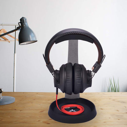 Avantree Metal & Silicone Headphone Stand Hanger with Cable Holder, Black Desk Earphone Mount Rack for Sennheiser, Sony, Bose, Beats Gaming Headset Display, Fancy Music Studio Accessories - HS102