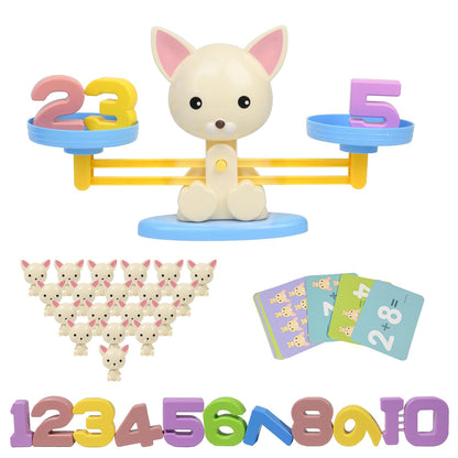 Puppy Balance Counting Toys, Cool Math Learning Games for Boys and Girls, Educational Number Toy Preschool Puppy Balance Counting Toy, Fun Children's Gift STEM Math Games Toys for Kids Age 3+(63 PCS)