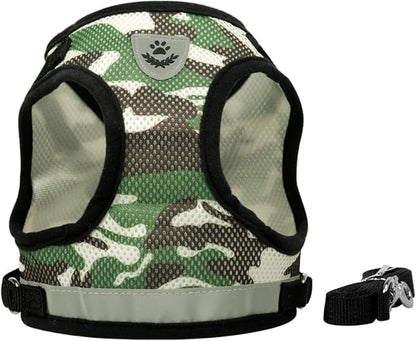 FEimaX Dog Harness and Leash Set for Walking, Soft Mesh Adjustable Easy Control Lightweight Cat Vest Harnesses with Reflective Strips, Escape Proof Small Dogs Cats Vests