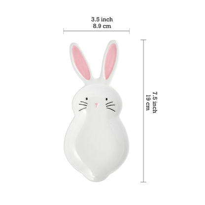 Bico Dreamy Rabbit Ceramic Hand Painted Easter Spoon Rest, Microwave and Dishwasher Safe
