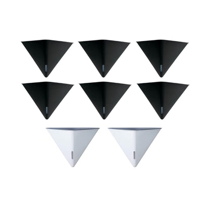 LaLaGreen Bundle - 12" x 6 Pack Black + 12" x 2 Pack White Large Self Watering Geometric Hanging Flower Vase Vessel with Metal Hanger, Modern Stylish Wall Mounted Succulent Pot Holder Decor