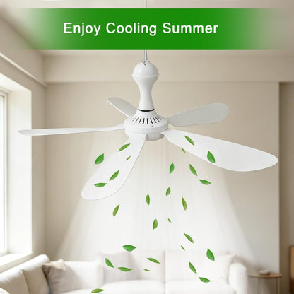 ISTRUESDA 28" Inch Ceiling Fan AC 110V Gazebo Fans Plug in Ceiling Fan Hanging Fan for Tent Bedroom Porch Small Room RV Garage Dorm