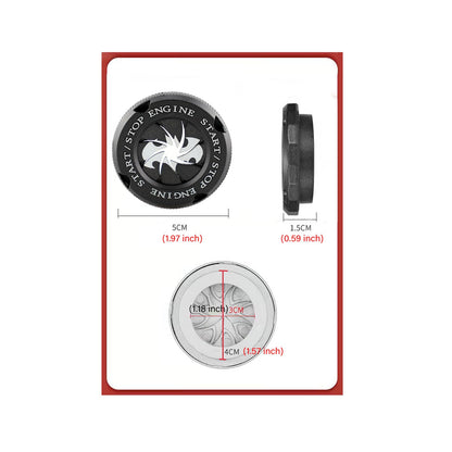 Bat Rotary Car Push Start Button Cover, Engine Start Stop Button Cover Interior Accessories, Anti Scratch Universal Protective DIY Decoration, Gift for Men (Bat Black)
