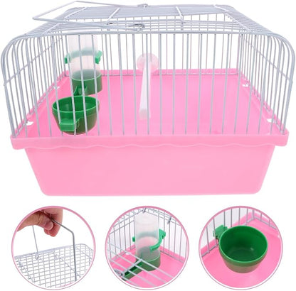 Toddmomy Portable Bird Travel Cage for Small Birds Parrots Lovebirds with Perch Food Box Water Dispenser 9.29X6.57X9.29 Inches